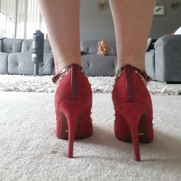 All leather Schutz studded heels - Picture 3 of 15